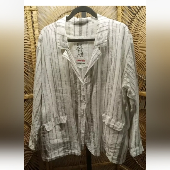 Johnny Was Zona Stripe Linen Jacket Large - Picture 2 of 12